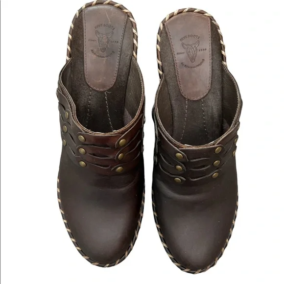 FRYE Mules Brown Leather Slip on Shoes Size 7 - Picture 10 of 11